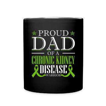 Proud father of a warrior with chronic - Full Colour Mug - black - Front
