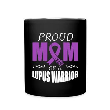 Proud mother of a lupus warrior Purple Ribbon - Full Colour Mug - black - Front