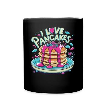 Breakfast love - Avec une passion pour les crêpes - Mug uni - noir - Devant