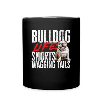 Amateur de bouledogue anglais britannique Bulldog Life Snorts - Mug uni - noir - Devant