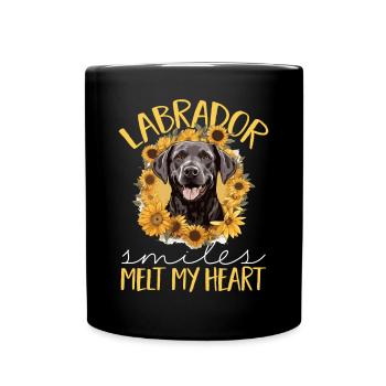 Dog Breed Pet - Labrador smiles melt my heart - Full Colour Mug - black - Front