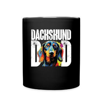 Dachshund wiener sausage dog Dachshund Dad - Full Colour Mug - black - Front