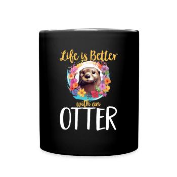 Otter Animal - Life Is Better With A Otter - Full Colour Mug - black - Front