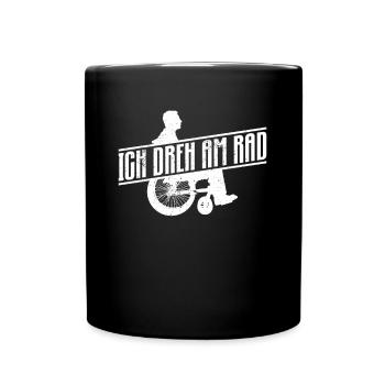 Ich Dreh Am Rad - Rollstuhlfahrer Rollstuhl - Tasse einfarbig - Schwarz - Vorne