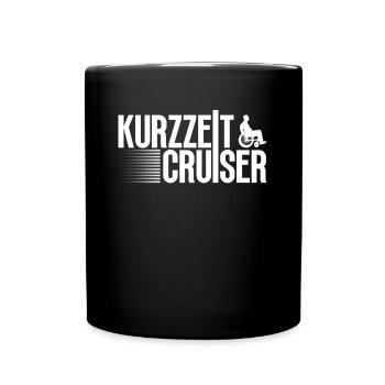 Kurzzeit-Cruiser - Rollstuhlfahrer Rollstuhl - Tasse einfarbig - Schwarz - Vorne