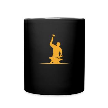 Schmied Schiede Amboss Messerschmied Geschenk - Tasse einfarbig - Schwarz - Vorne