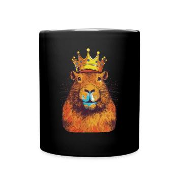 Capybara avec capybara couronne - Mug uni - noir - Devant