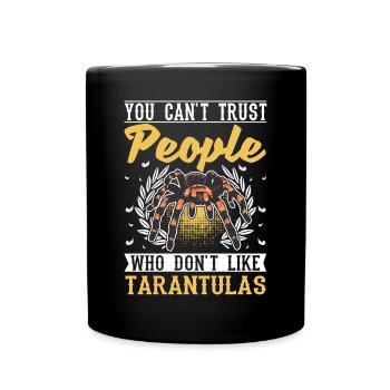 Tarantel Haustier Spinne Tarantula - Tasse einfarbig - Schwarz - Vorne