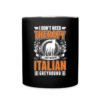 Thérapie italienne aux lévriers - Mug uni - noir - Devant
