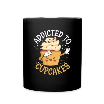 Dabbing Cupcakes Cute Pastry Chef Kids - Full Colour Mug - black - Front