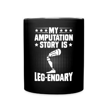 Amputierter Patient Beinprothese - Tasse einfarbig - Schwarz - Vorne