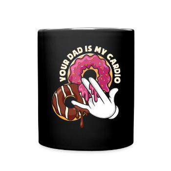 Ton père est mon beignet cardio drôle - Mug uni - noir - Devant