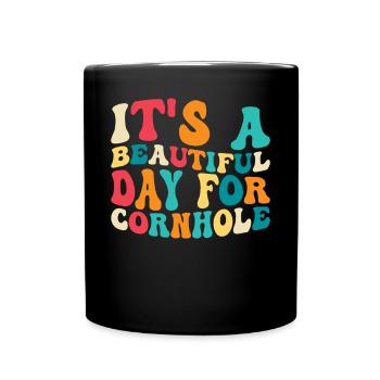 Cornhole game Cornhole player - Full Colour Mug - black - Front