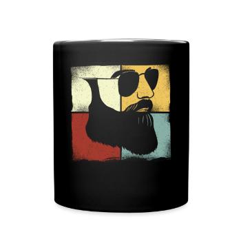 Beard Lover Bearded Man Retro - Full Colour Mug - black - Front