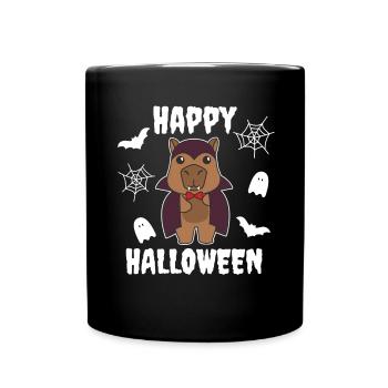 Capybara Happy Halloween Cute Vampire Costume - Full Colour Mug - black - Front