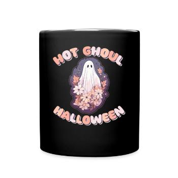 Groovy Ghost Flowers Hot Ghoul Halloween - Full Colour Mug - black - Front
