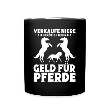 Pferdebesitzer Reiterhof Pferdestall Pferde Reiten - Tasse einfarbig - Schwarz - Vorne