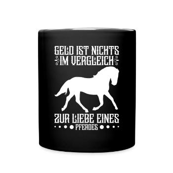 Pferdesport Reiten Reiterhof Pfederliebhaber - Tasse einfarbig - Schwarz - Vorne