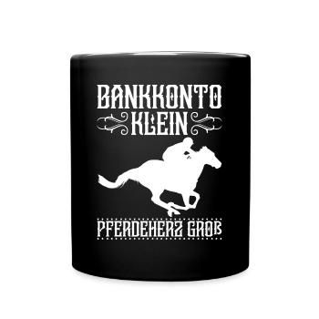 Pferde Reiten Reiterhof Pferdeliebhaber - Tasse einfarbig - Schwarz - Vorne