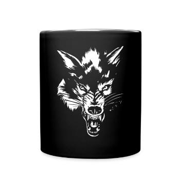 Loup, Amoureux des loups, Amoureux des animaux, Faune sauvage - Mug uni - noir - Devant