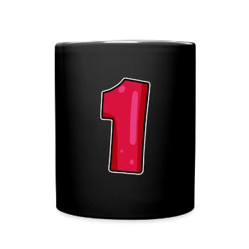 Number 1 Red Dark - Full Colour Mug - black - Front