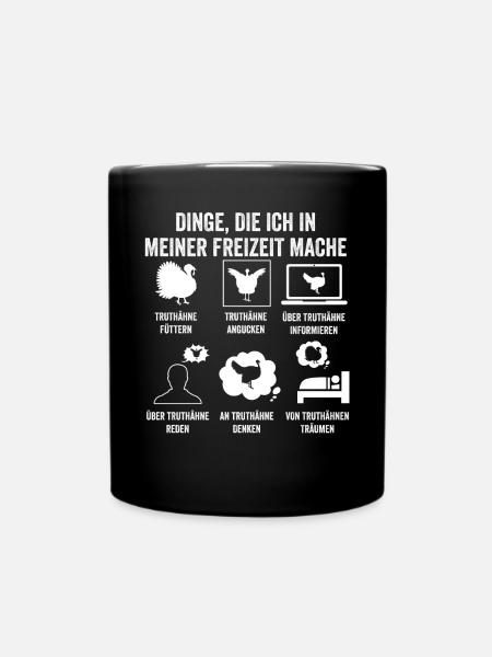 Truthuhn Truthahn - Tasse einfarbig - Schwarz