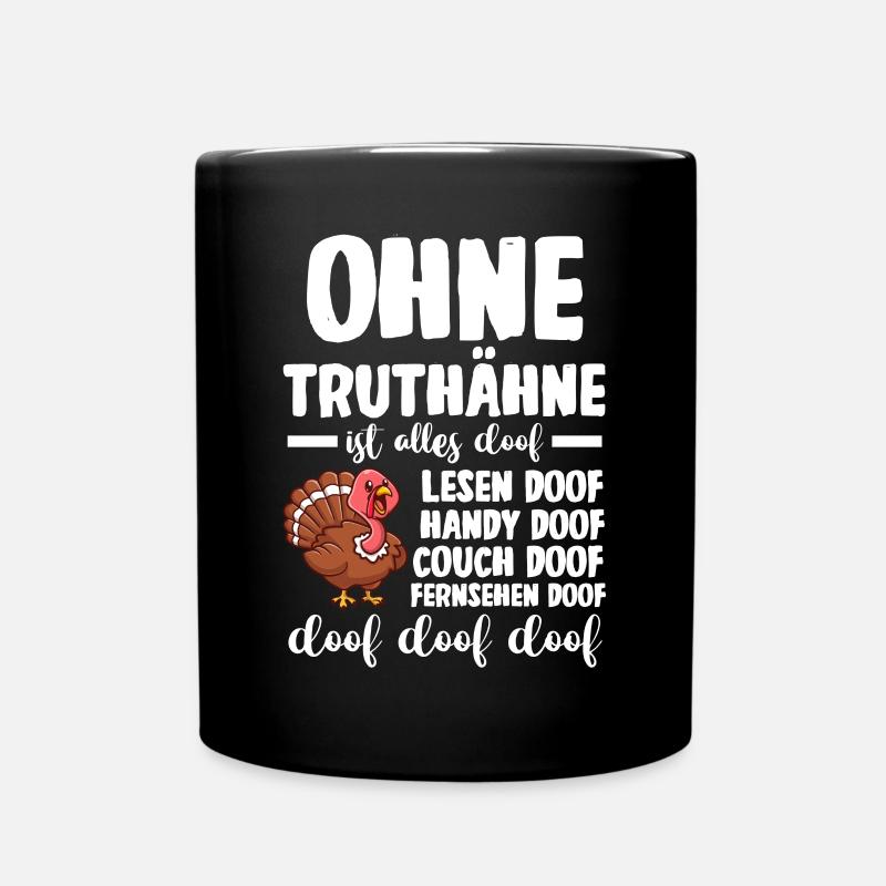 Truthuhn Truthahn - Tasse einfarbig - Schwarz