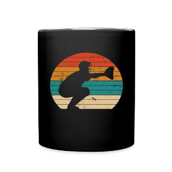 Baseballfänger Baseballspieler Pitcher - Tasse einfarbig - Schwarz - Vorne