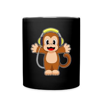 Musique casque de singe - Mug uni - noir - Devant