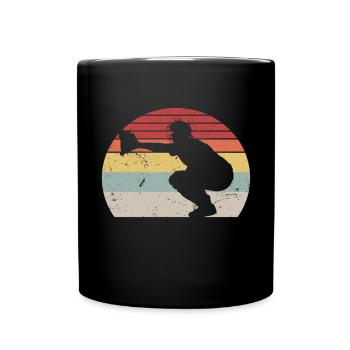 Baseballfänger Baseballspieler Pitcher - Tasse einfarbig - Schwarz - Vorne