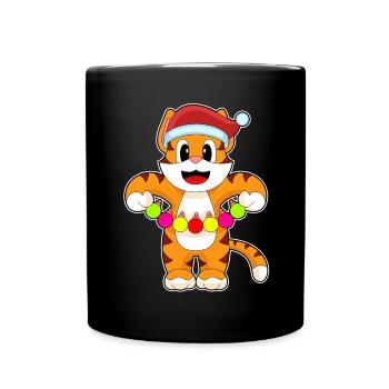Lumières de fées de Noël Tiger - Mug uni - noir - Devant