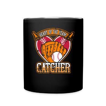 Baseballfänger Baseballspieler Pitcher - Tasse einfarbig - Schwarz - Vorne