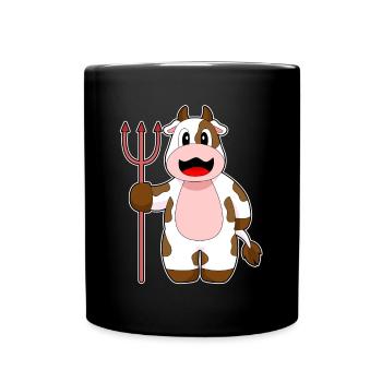 Vache Halloween Devil Trident - Mug uni - noir - Devant