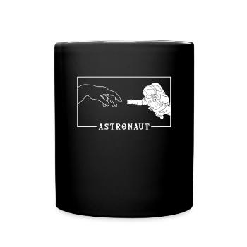 Michelangelo Creation of Adam Astronaut - Full Colour Mug - black - Front