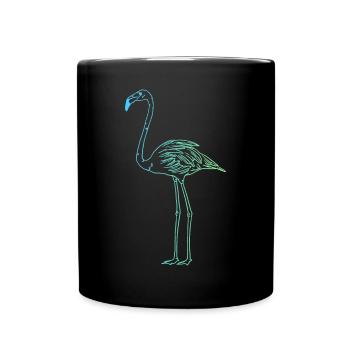 Flamingo stilvolles Geschenk - Tasse einfarbig - Schwarz - Vorne