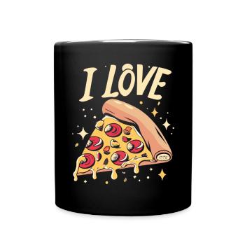 J’aime la pizza - Montrez votre amour pour la pizza - Mug uni - noir - Devant