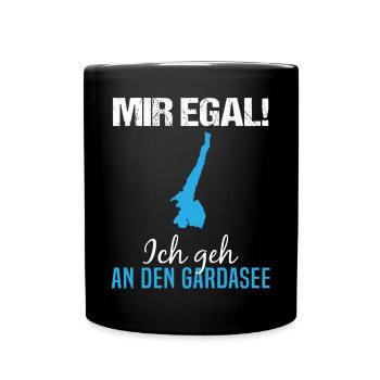 Mir Egal! Gardasee Priorität Geschenk - Tasse einfarbig - Schwarz - Vorne