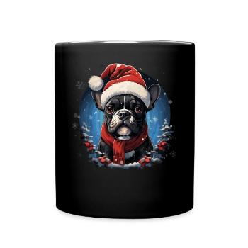 Bouledogue français de Noël - Mug uni - noir - Devant