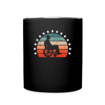 18 Wheelchair Retro Background - Tasse einfarbig - Schwarz - Vorne