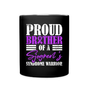Proud brother of a Sjogrens syndrome warrior - Full Colour Mug - black - Front