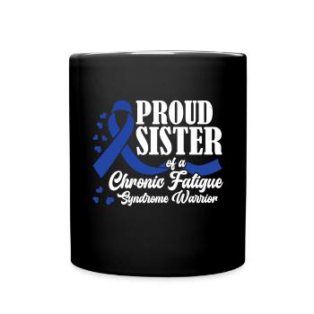 Proud sister of a warrior with chronic - Full Colour Mug - black - Front