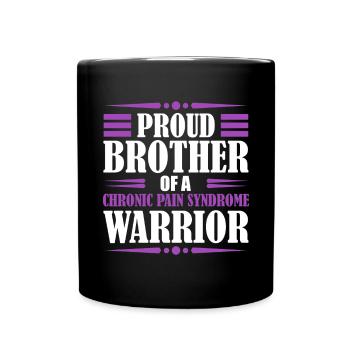 Proud brother of a warrior with chronic - Full Colour Mug - black - Front