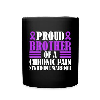 Proud brother of a warrior with chronic - Full Colour Mug - black - Front