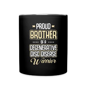 Proud brother of a warrior with degenerative - Full Colour Mug - black - Front