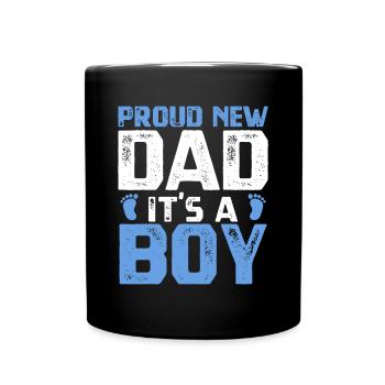 Stolzer neuer Vater It's A Boy Design Vatertag - Tasse einfarbig - Schwarz - Vorne