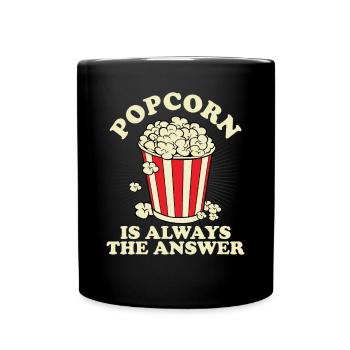 Drôle Soirée Cinéma Snack Popcorn Is Always T - Mug uni - noir - Devant