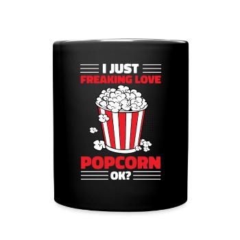 J’adore le pop-corn ok cinéma de nuit cinéma - Mug uni - noir - Devant