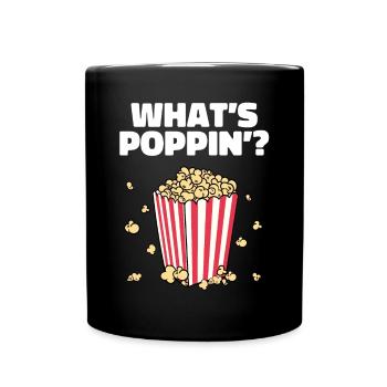 Théâtre Cinéma Snack Popcorn Lover Drôle Qu’est-ce que Po - Mug uni - noir - Devant