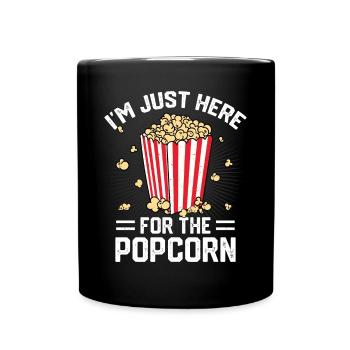 Soirée cinéma Snack drôle Je suis juste là pour t - Mug uni - noir - Devant