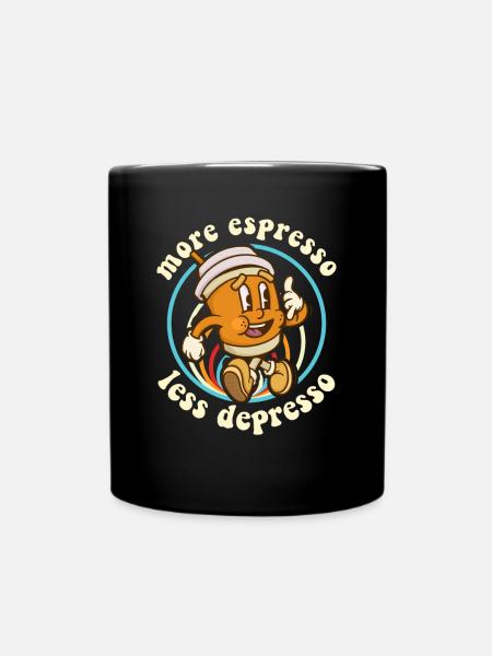 Espresso, Coffee, Kaffee, Latte, Geschenkidee, Fun - Tasse einfarbig - Schwarz